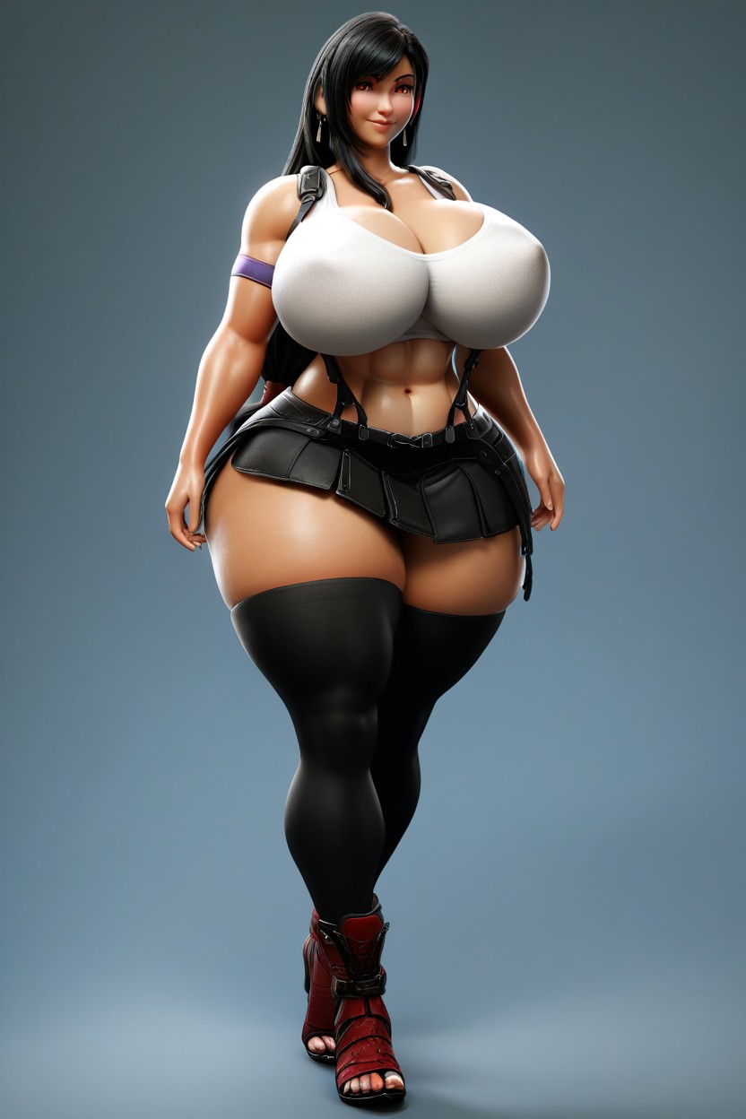Tan Skin, Full Body, Very Thick Thighs MILF AI Porn