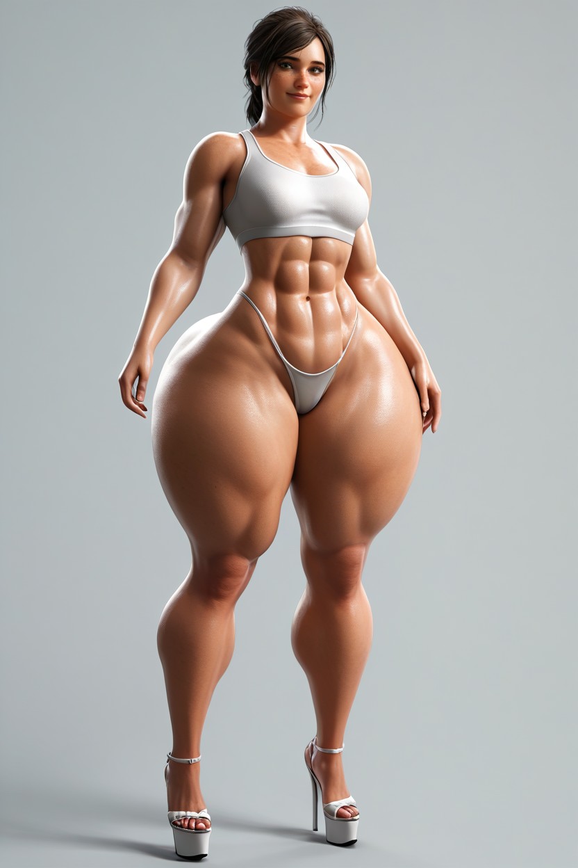 Big Wide Smile, Gigantic Ass, Voluptuous MILF AI Porn