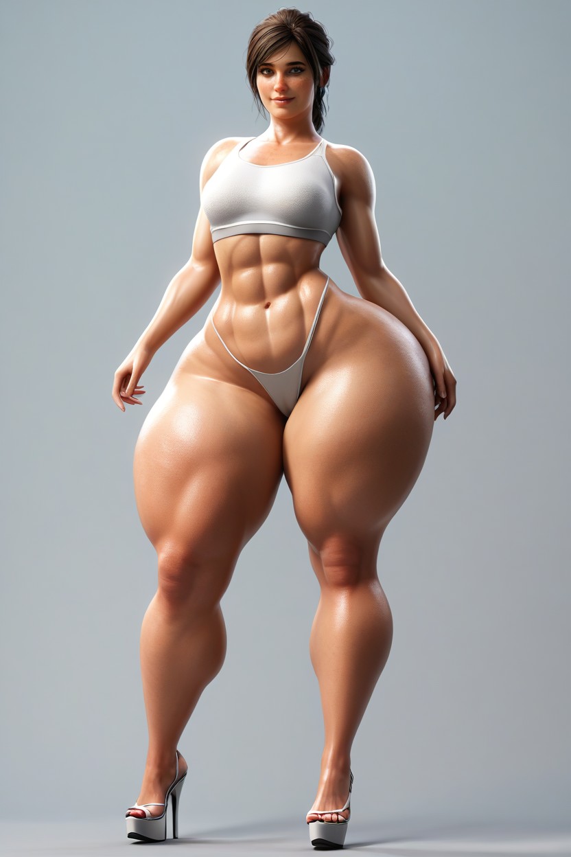 Very Thick Thighs, Full Body, Colossal Ass MILF AI Porn