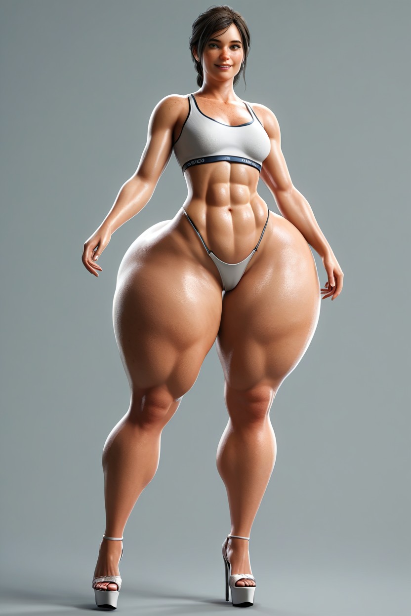 Very Thick Thighs, Full Body, Abs MILF AI Porn