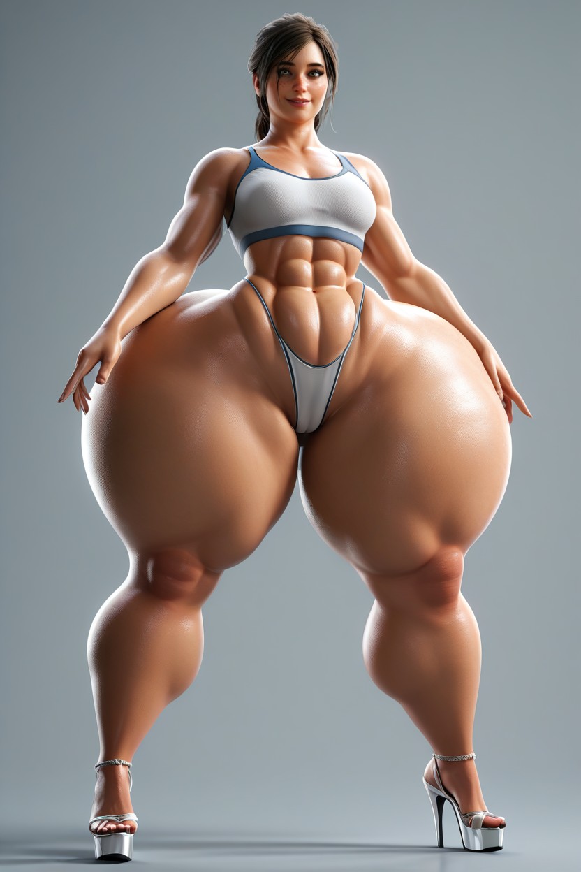 Hourglass Figure, Front View, Brown Hair MILF AI Porn