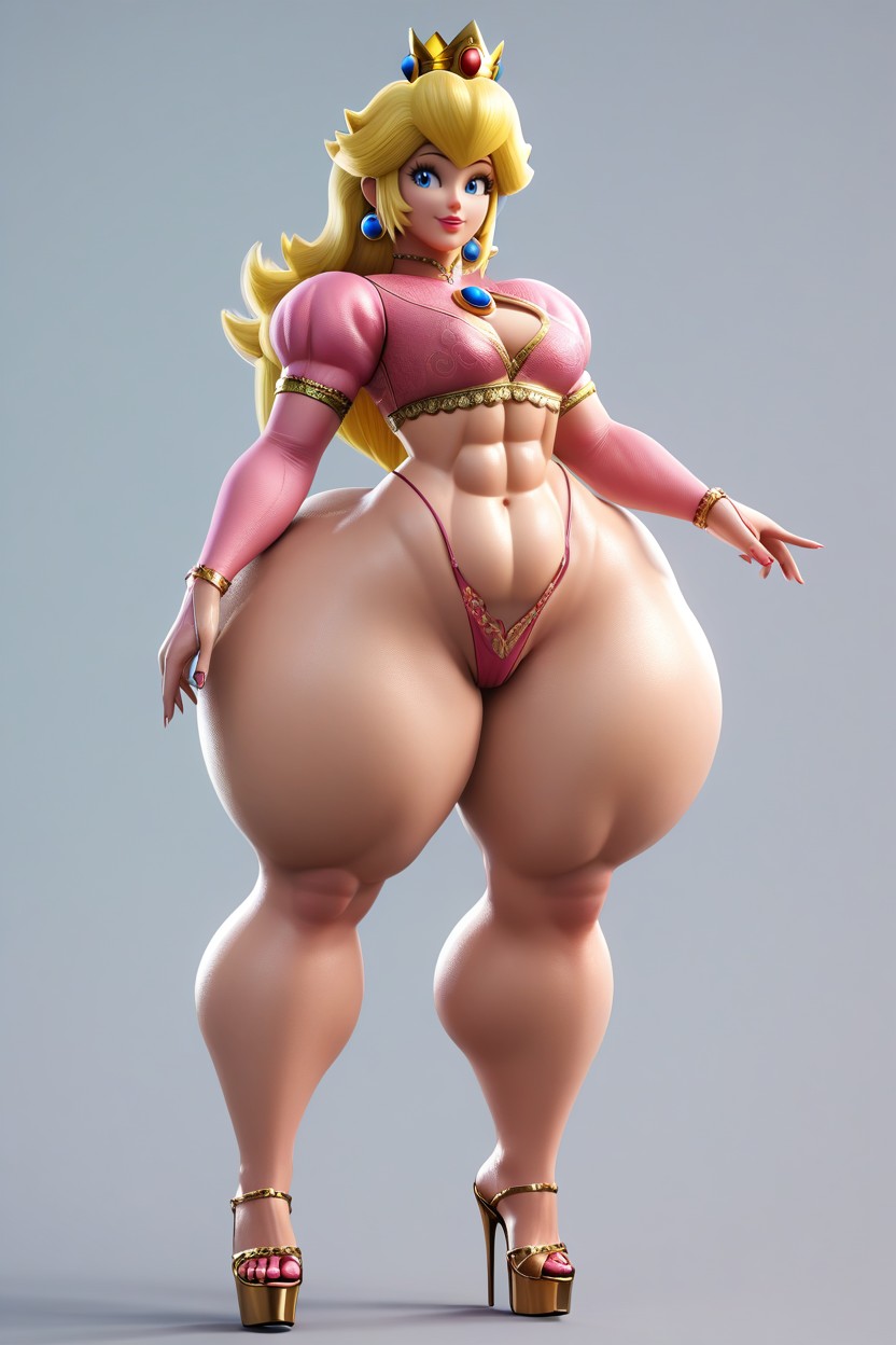 Standing Up Straight, Gigantic Ass, Voluptuous MILF AI Porn