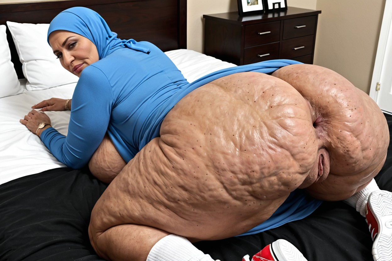 Detailed Anus, Ultra Large Anus, Looking Up At Viewer MILF AI Porn