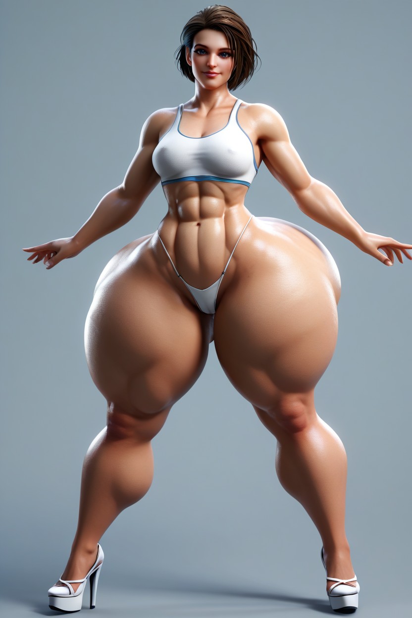 Tan Skin, Gigantic Ass, Fit MILF AI Porn