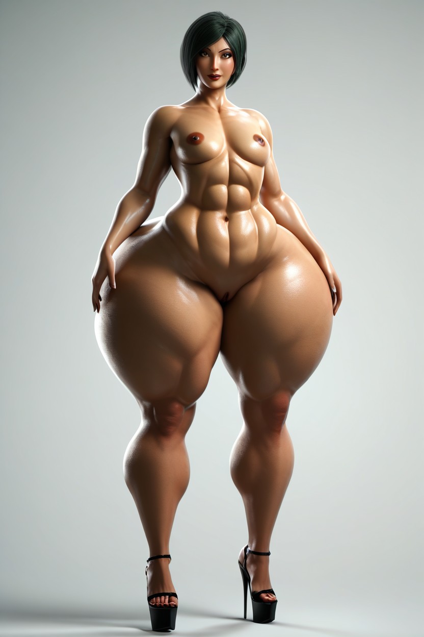 Black Hair, Very Tall, Front View MILF AI Porn