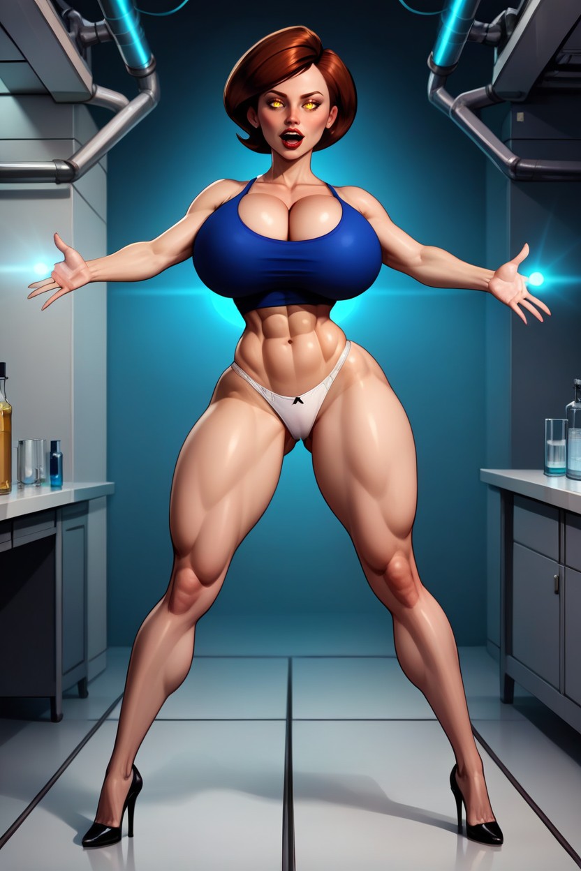 Lots Of Cleavage, Glowing Eyes, Ultra Detailed MILF AI Porn