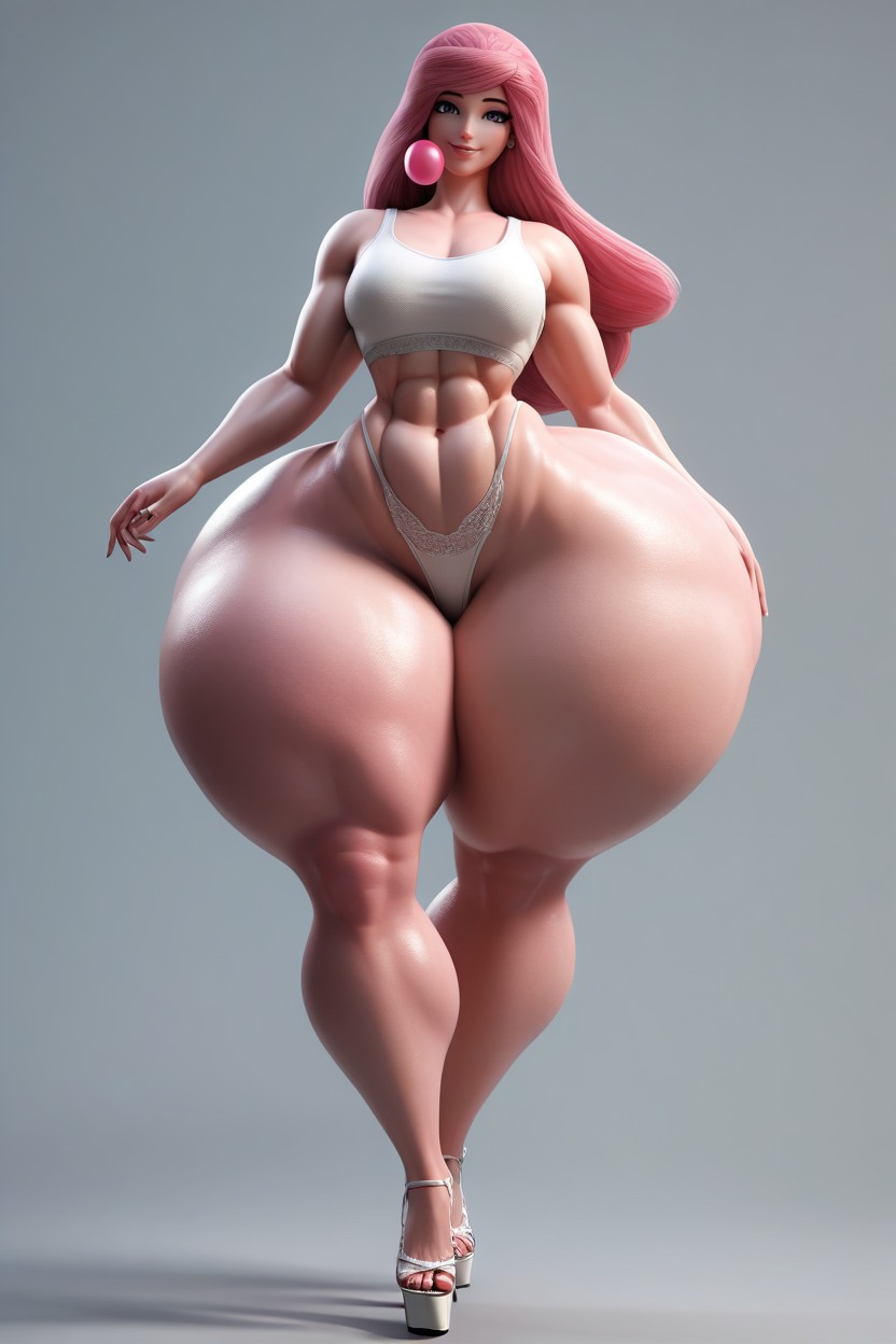 Extremely Wide Hips, Extremely Large Ass, Front View MILF AI Porn