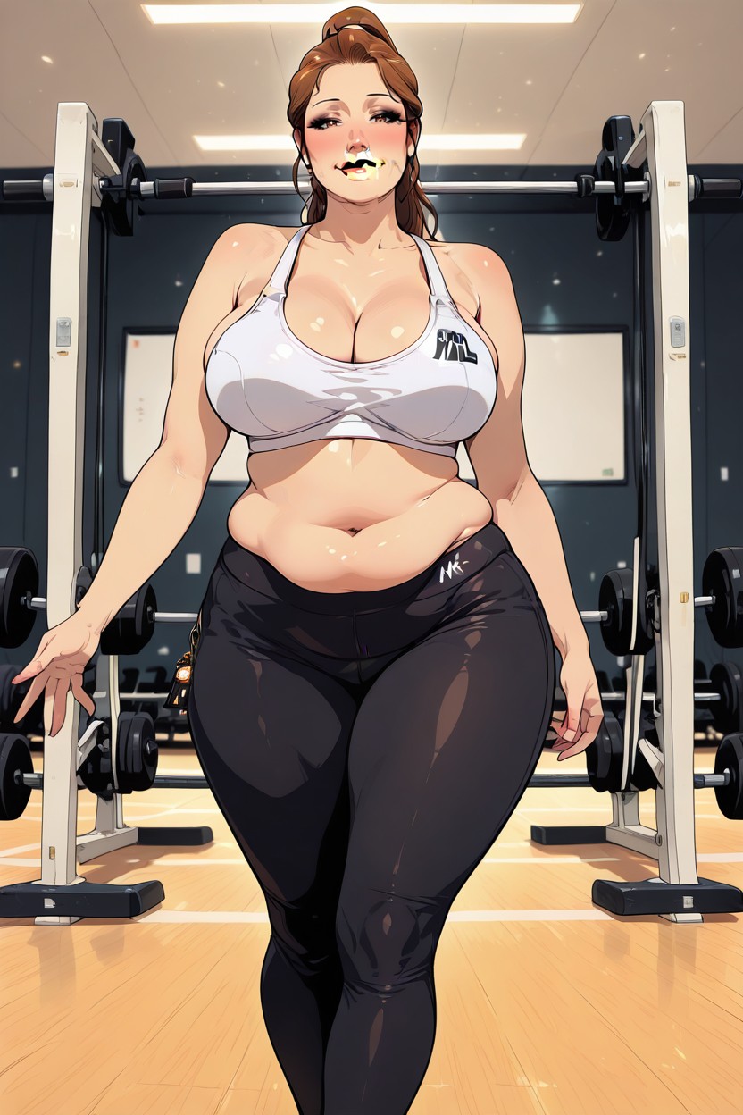 Standing, Hot Stepmom Bod, Gym MILF AI Porn