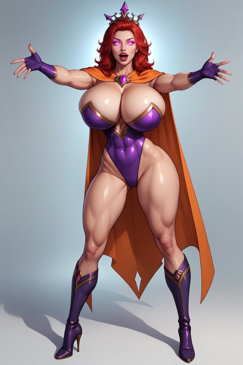 Fully Detailed Face, Front View, Standing In Villain's Lair MILF AI Porn