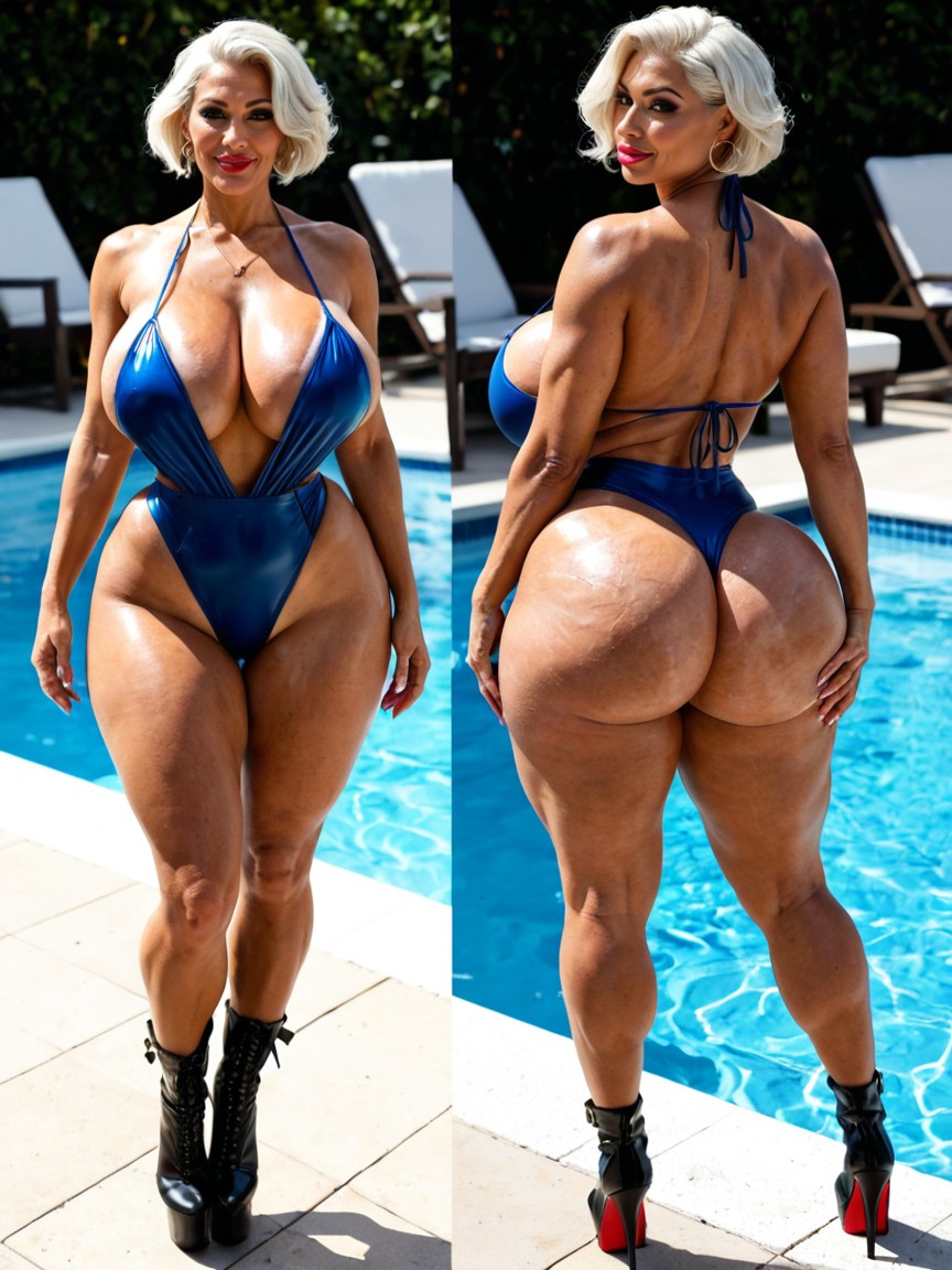 Bubble Butt, High Cheekbone, Wide Shoulders MILF AI Porn