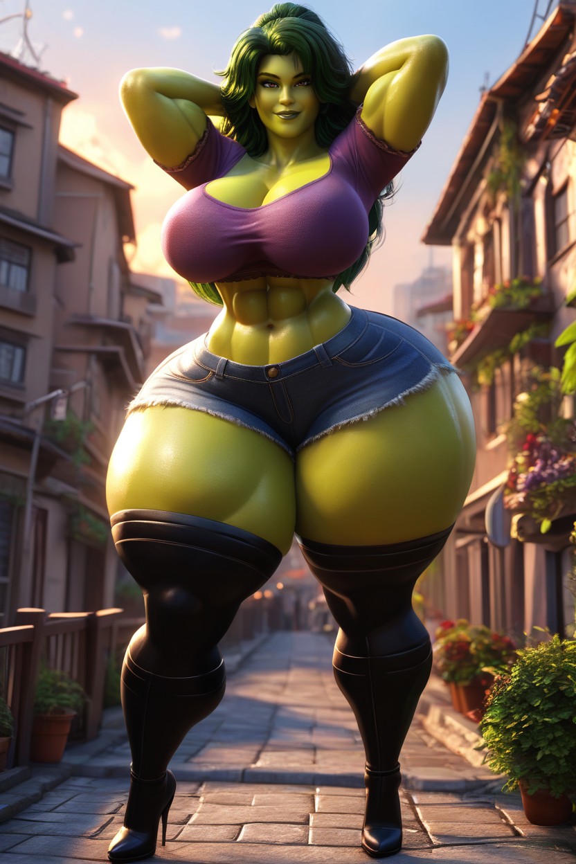 Front View, Very Tall, Full Body MILF AI Porn