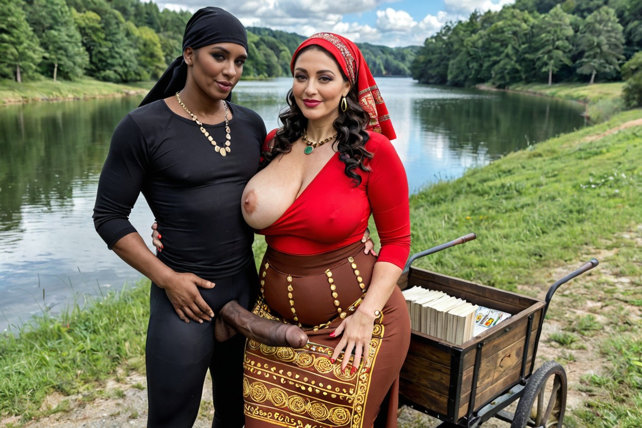 Massive Thick Wide Thighs, Wide Hips, Lake MILF AI Porn