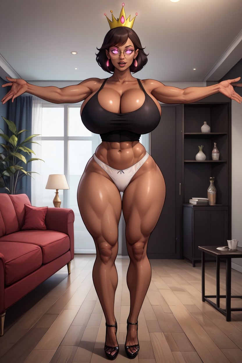 " Sexymom, Arms Spread, Brown Latina Skin MILF AI Porn