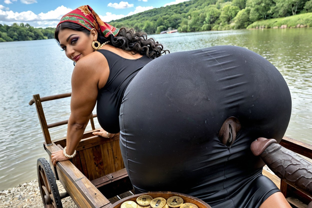 Lake, African Man, Mature Woman MILF AI Porn