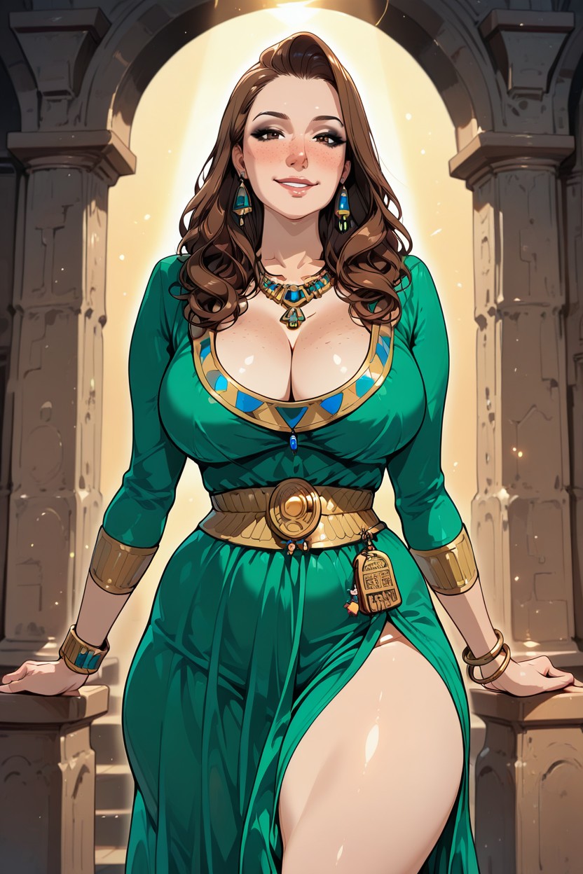 Smiling, Necklace, Charm Point Art Style MILF AI Porn