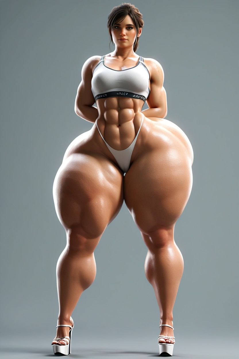 Very Thick Thighs, Extremely Large Ass, Very Curvy MILF AI Porn