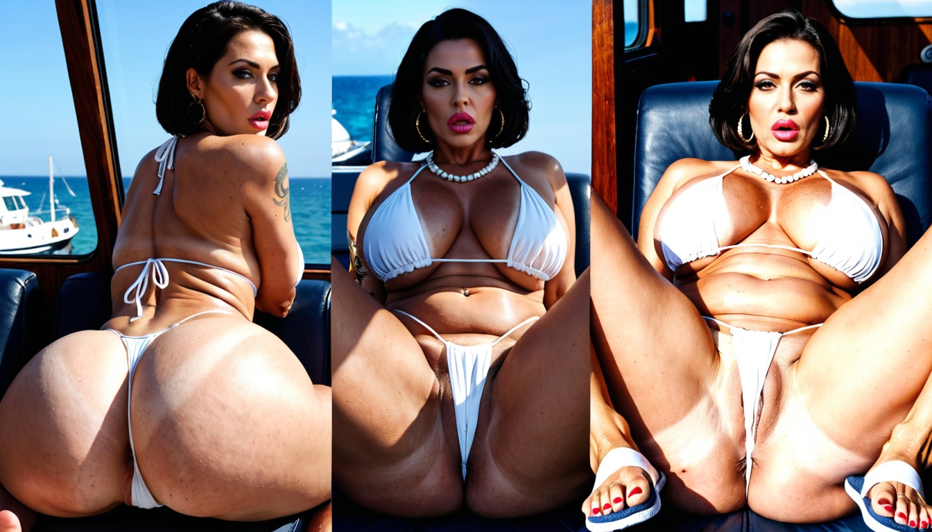 Withheavy Tan Lines, Weathered Mature Face With Aprovocative Gorgeous Gilf Whore Aesthetic, Multiple Views MILF AI Porn