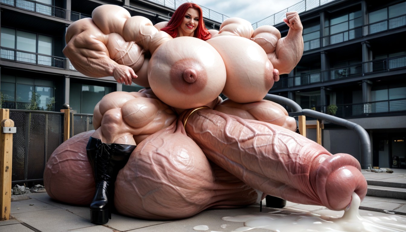 Super Wide Hips, Hyper Gigantic Testicles, Hyper Gigantic Testicles MILF AI Porn
