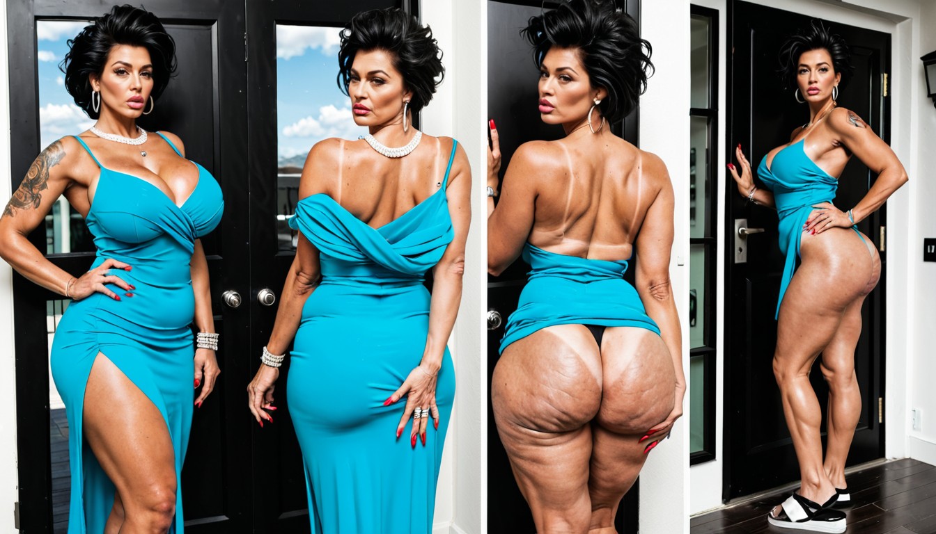 Wearingsummer Beach Sexy Dress And Thong, Black Hair, Hand Jewelry MILF AI Porn