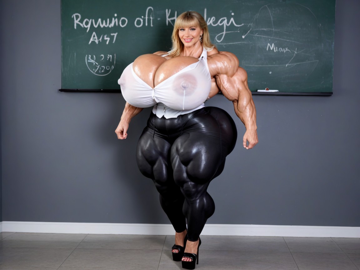 Photorealistic, Gigic Abdominal Obliques, Flexing MILF AI Porn