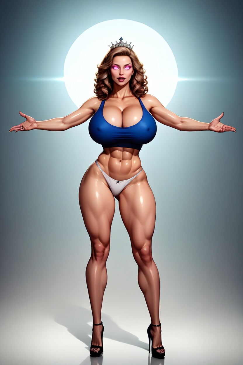 Glowing Eyes, White Panties Fully Showing, Evil MILF AI Porn