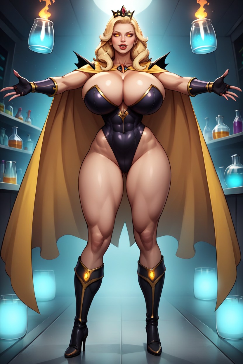 Glowing Eyes, Fully Detailed Body, Medium Breast MILF AI Porn