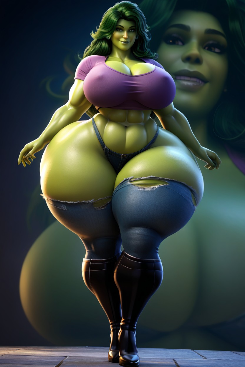 Abs, Extremely Large Ass, Ssbbw MILF AI Porn