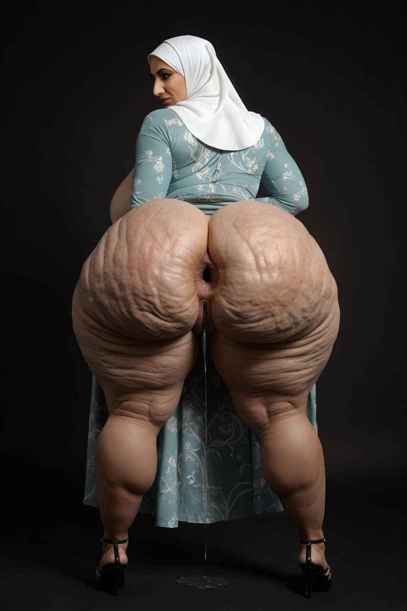 Hyper Colossal Ass, Slight Profile View, Hyper Prominent Asscheeks MILF AI Porn