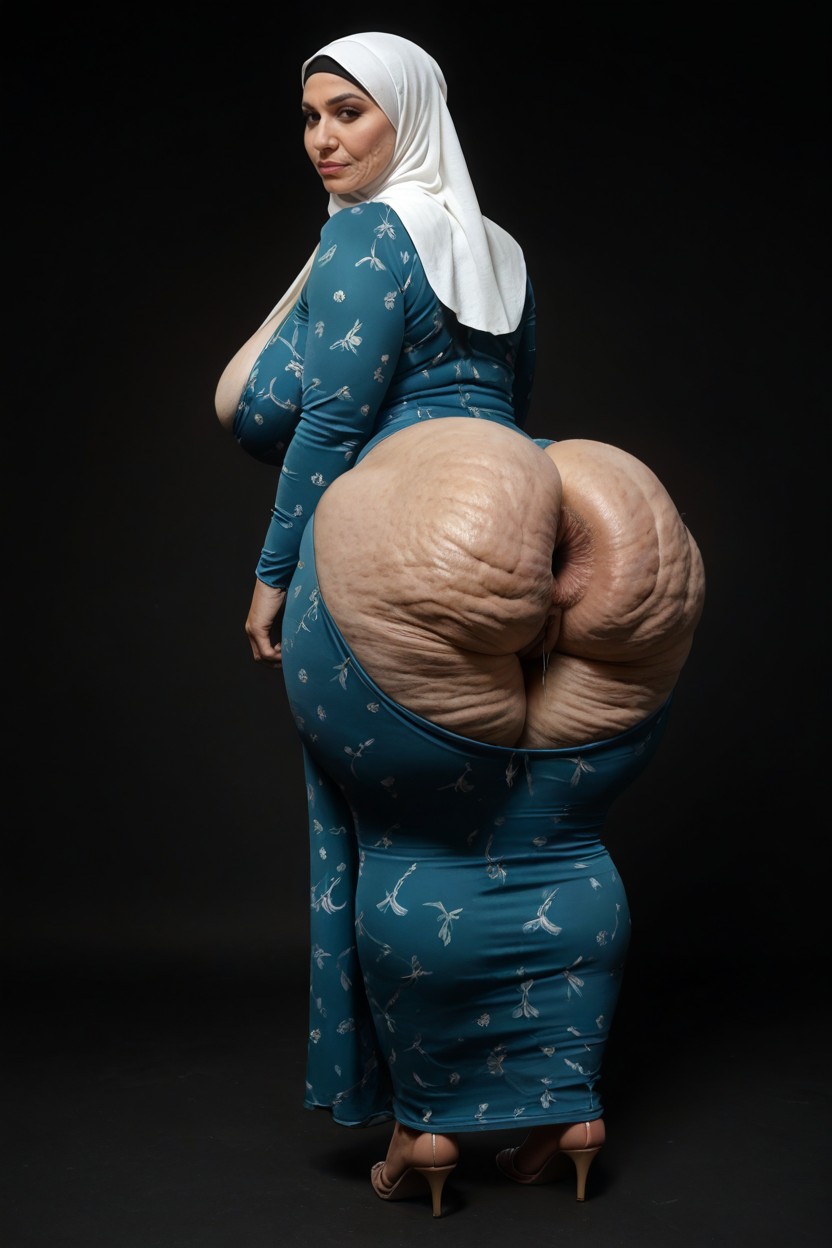 Long Breast, From Behind, Standing In A Dark Room MILF AI Porn