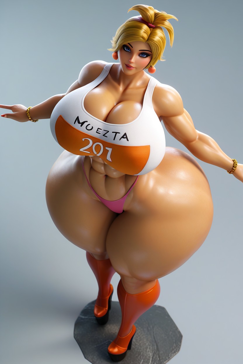 Voluptuous, Yellow Skin, Thick Thighs MILF AI Porn