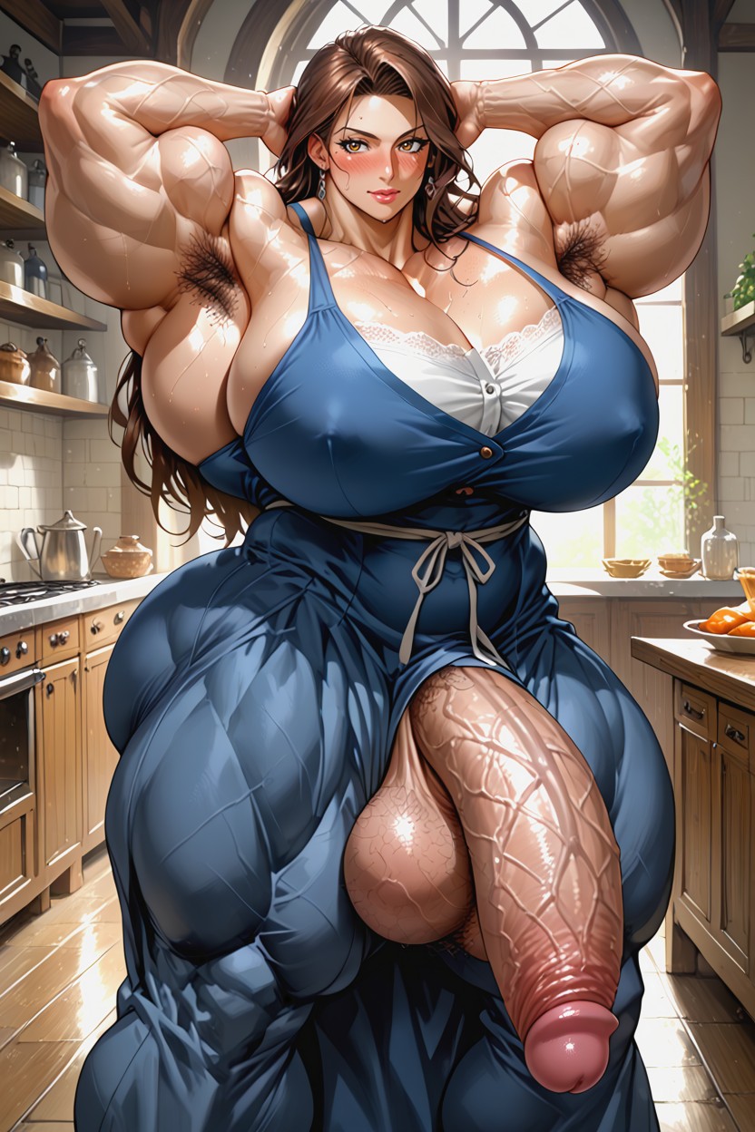 Full-face Blush, Exaggerated Vascularity, Freckles MILF AI Porn