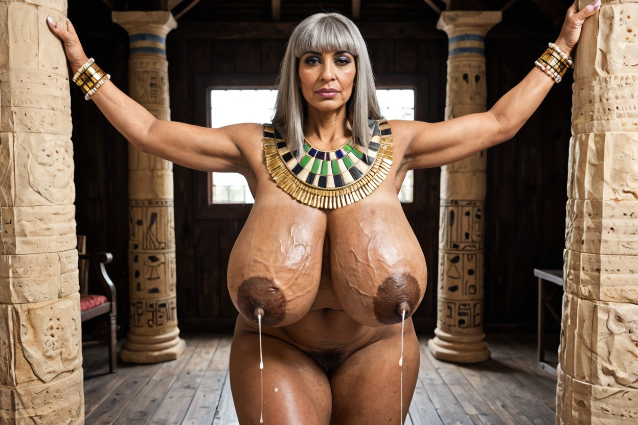 Colossal Hyper Sagging Empty Tits Bigger Than Her Body, Extremely Veiny Tits, Breasts Much Bigger Than Body MILF AI Porn
