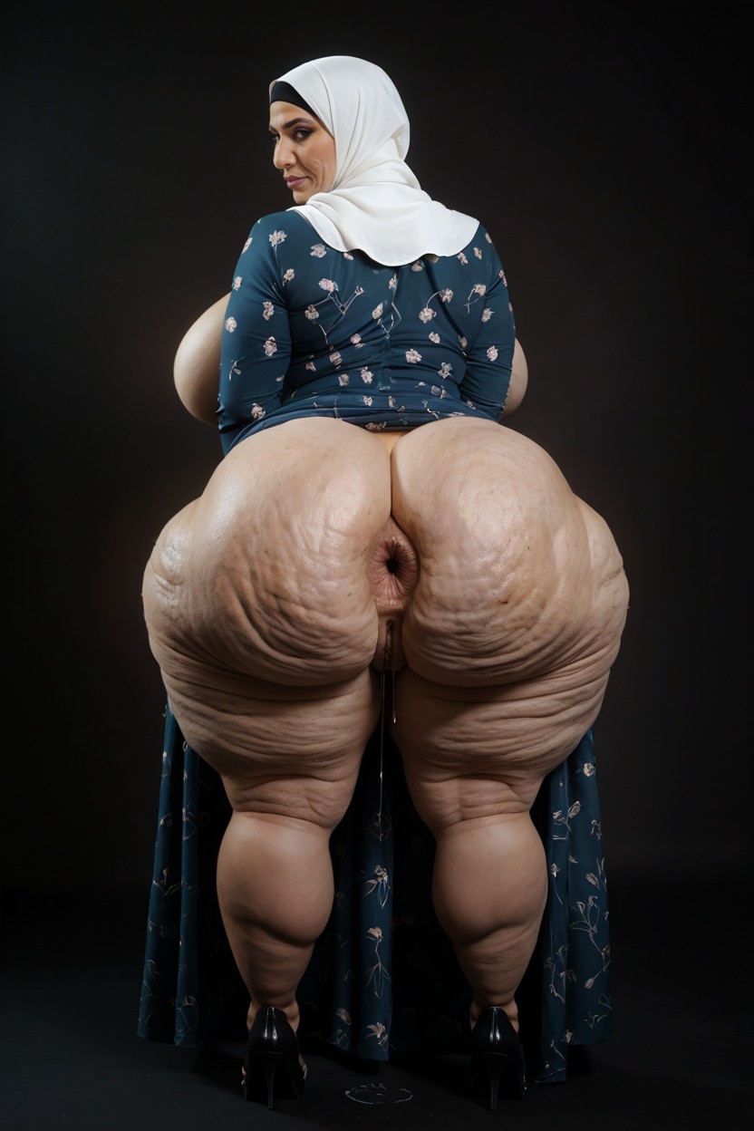 Arab Mature, Hyper Phat Booty, Wrinkles MILF AI Porn