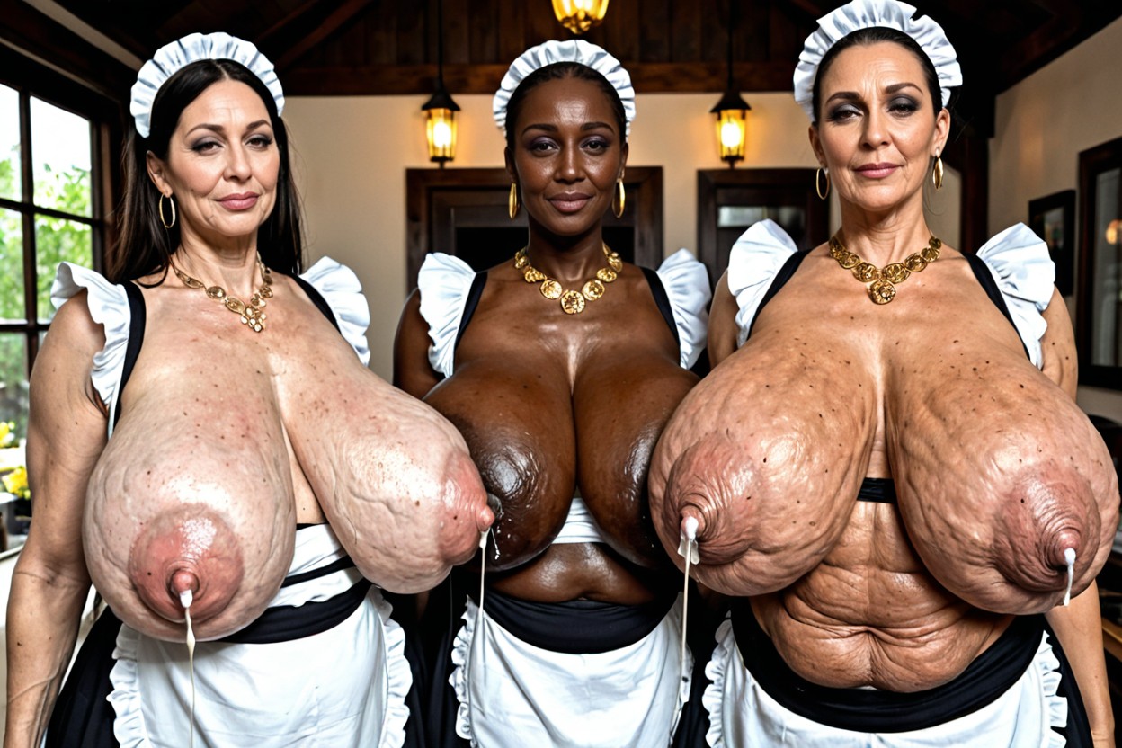 Huge Saggy Boobs, Empty And Flabby Breasts Appearance, Black Women MILF AI Porn