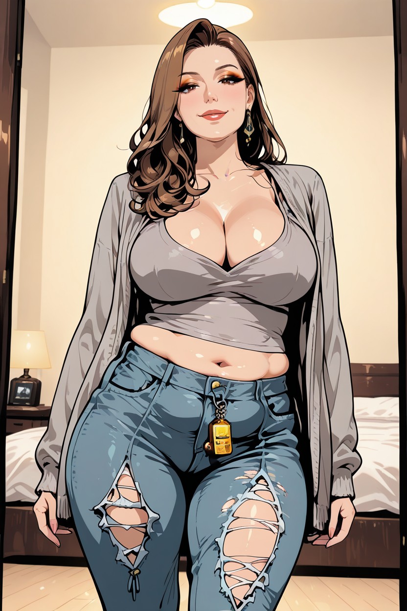 Intricate Detail, Front View, American MILF AI Porn