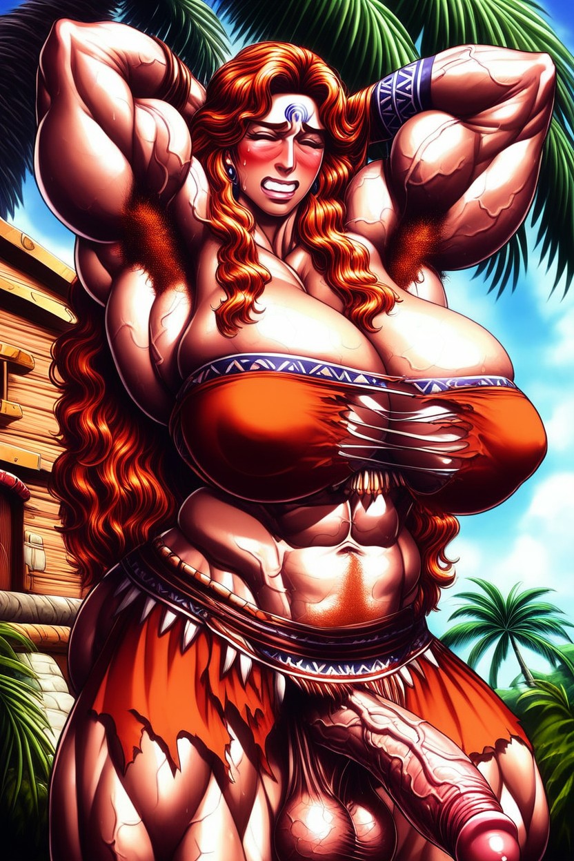 Ripped Muscles, Ripped Muscular Torso, Extremely Muscular MILF AI Porn