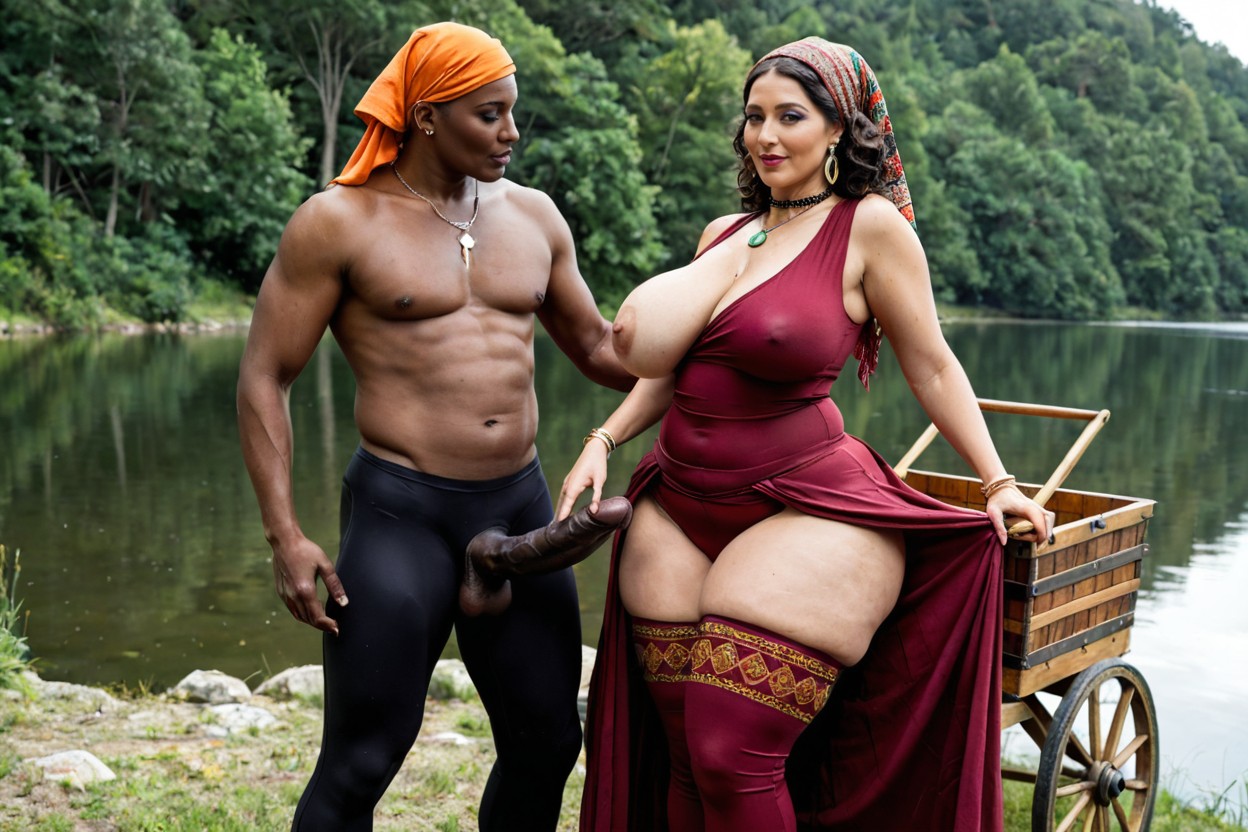Massive Thick Wide Thighs, Monster Hyper Gigantic Black Cock, Wide Hips MILF AI Porn