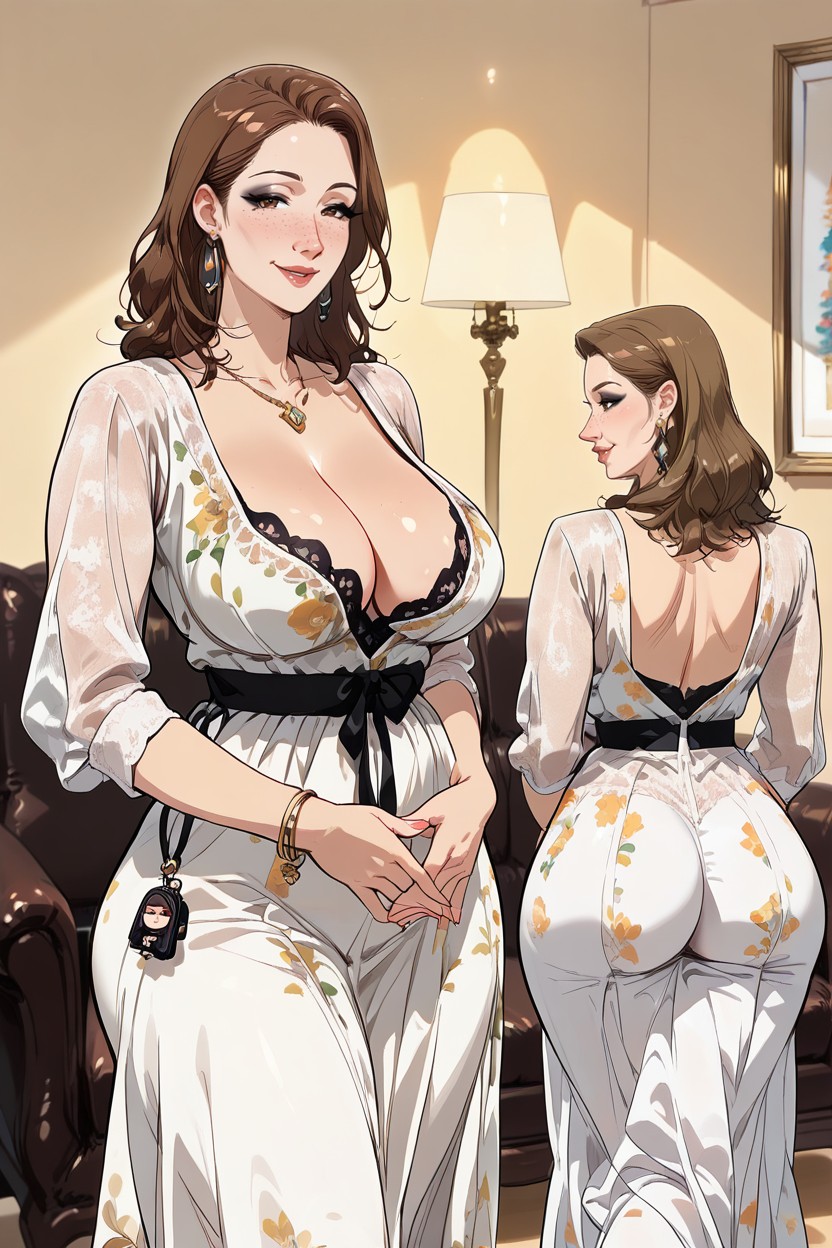 Enma Art Style, Necklace, Wide Hips MILF AI Porn