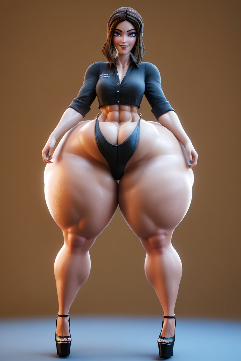 Tan Skin, Very Tall, Full Body MILF AI Porn