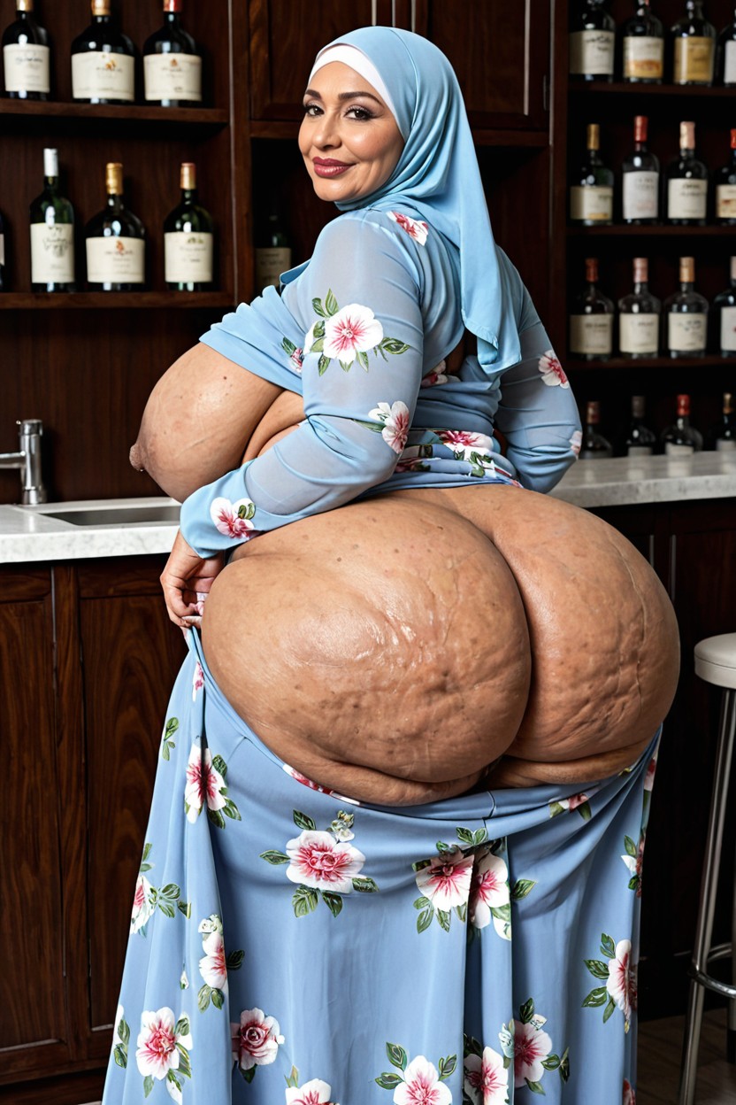 Moaning, Large Nose, Disproportionately Giant Folded Gaping Asshole MILF AI Porn