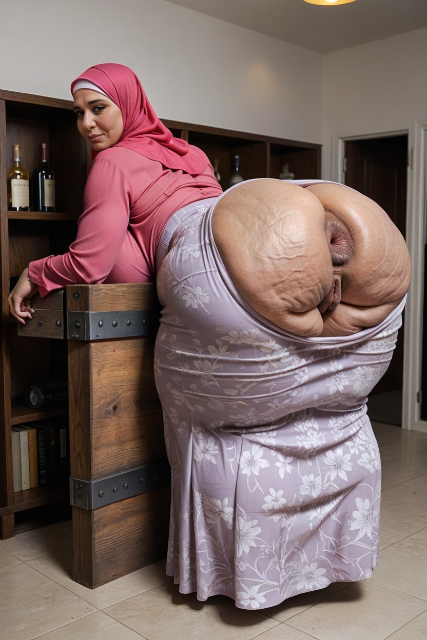 Persian Mature Standing, Bored, Tired MILF AI Porn