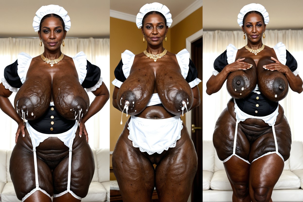 Black Women, Dark Makeup, Pregnant Granny MILF AI Porn