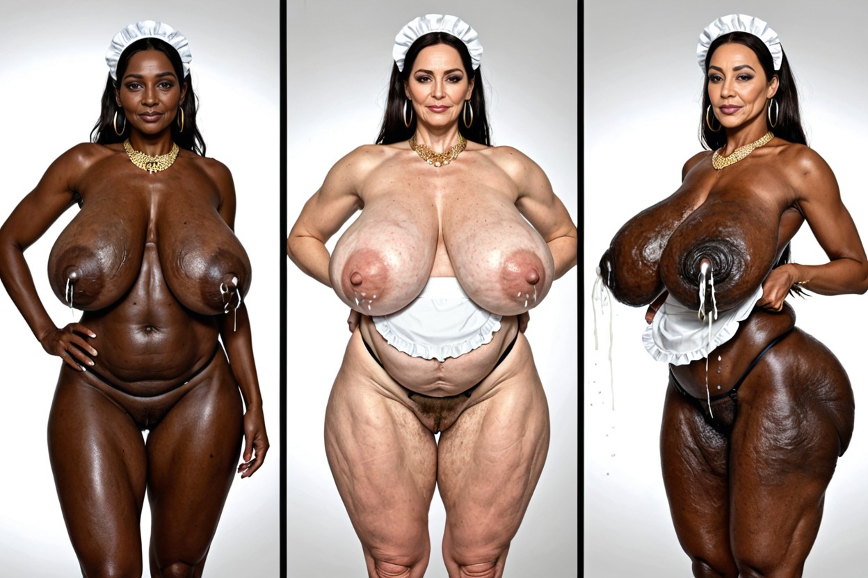 Colossal Hanging Droopy Breast, Fleshy Arms, Natural Tits MILF AI Porn