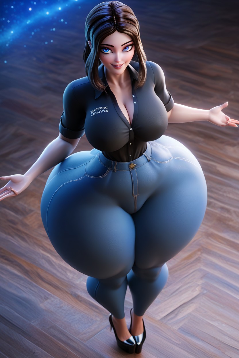 Galaxy Background, Beautiful Face, Full Body MILF AI Porn