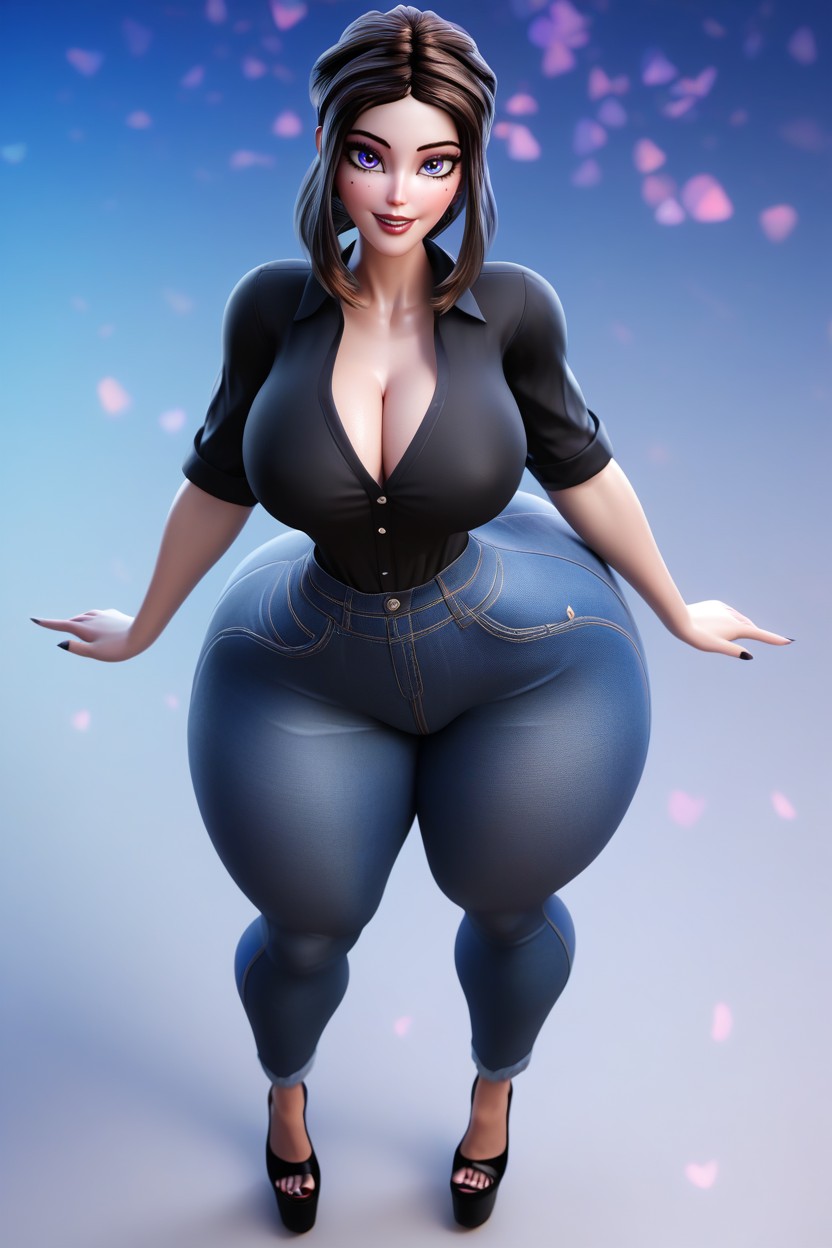 Big Wide Smile, Perfect Eyes, Very Tall Woman MILF AI Porn