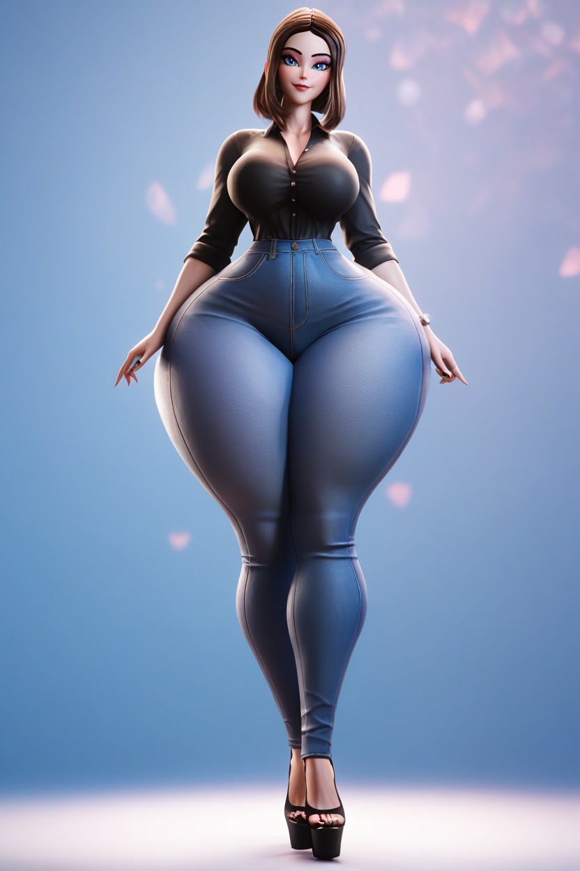 Thick Thighs, Supernova Galaxy Background, Colossal Ass MILF AI Porn
