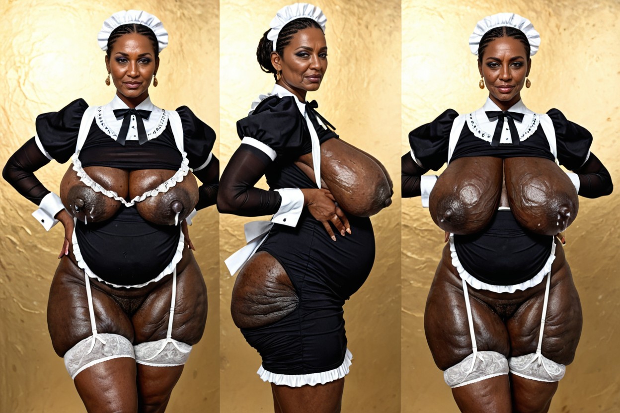 Huge Black Areola, Breasts Bigger Than Her Hips, Frown MILF AI Porn