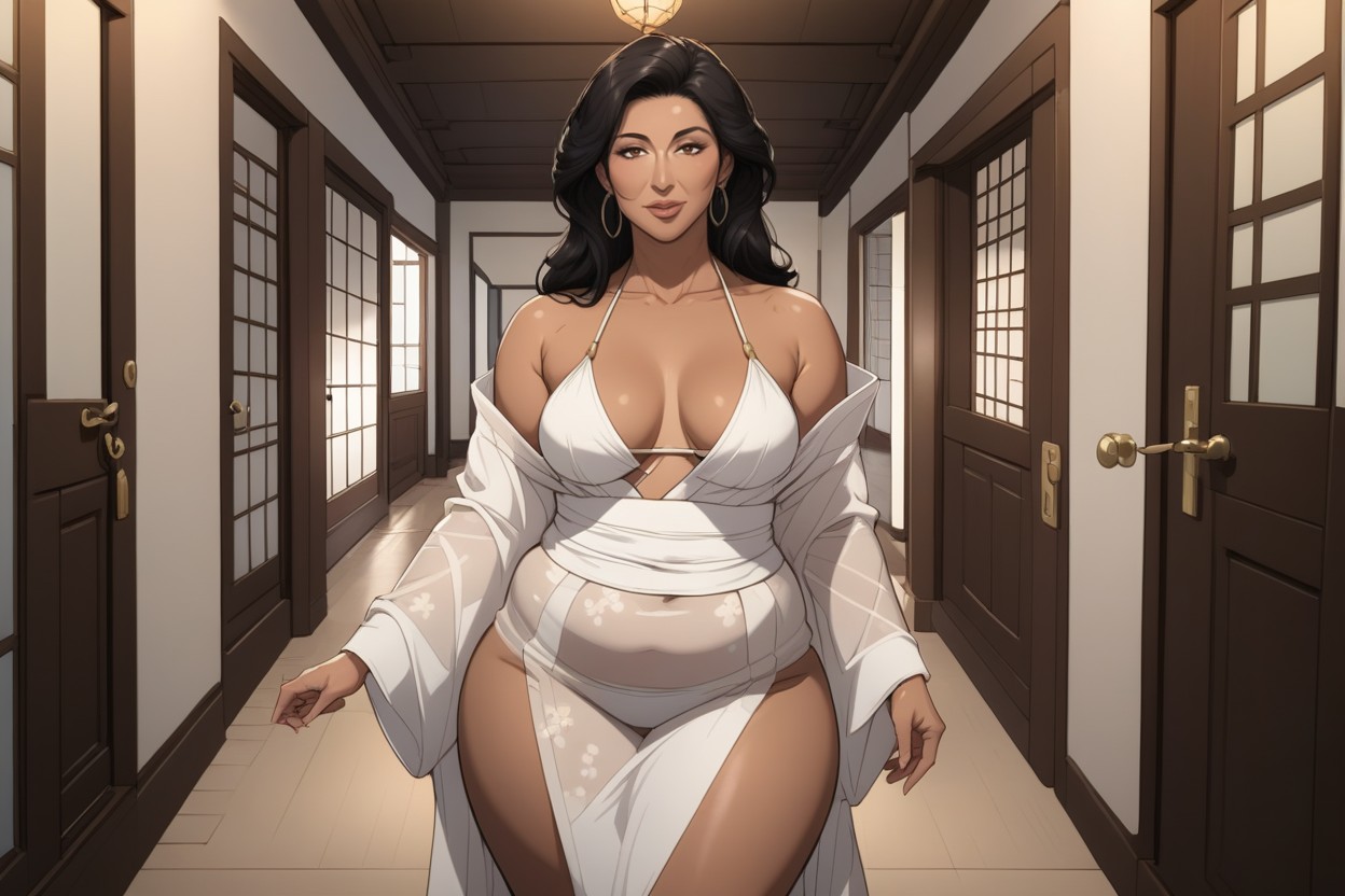 Hand On Ass, Holding Sunglasses, Large Brown Eyes MILF AI Porn