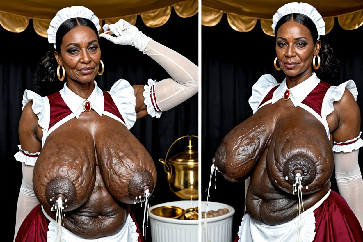 Breasts Bigger Than Her Hips, Low Lighting, Over MILF AI Porn