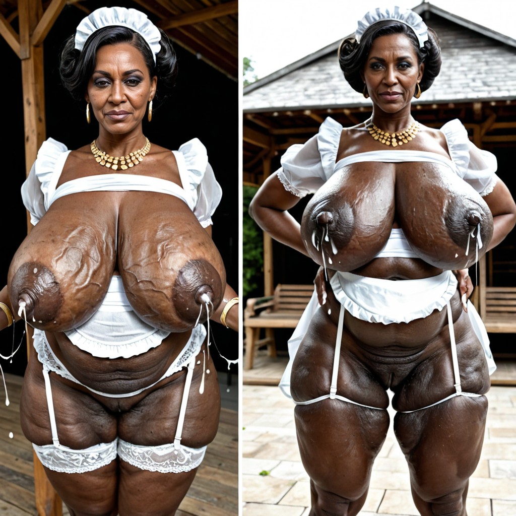 Low Lighting, Hyper Long Loose Floppy Breasts, Cellulite Porno IA MILF